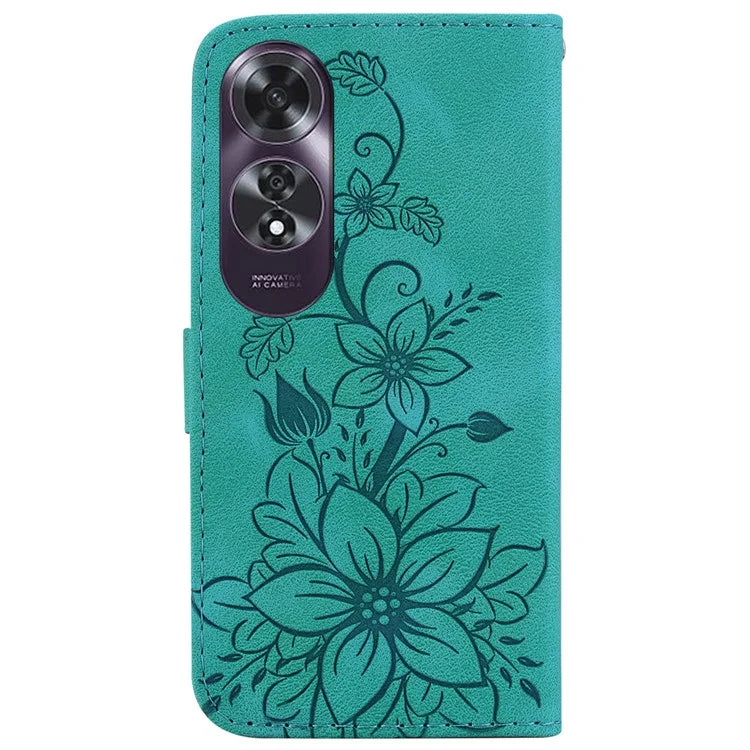 For Oppo A60 4G Case Wallet Floral Pattern PU Leather Magnetic Clasp Phone Cover