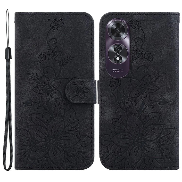 For Oppo A60 4G Case Wallet Floral Pattern PU Leather Magnetic Clasp Phone Cover
