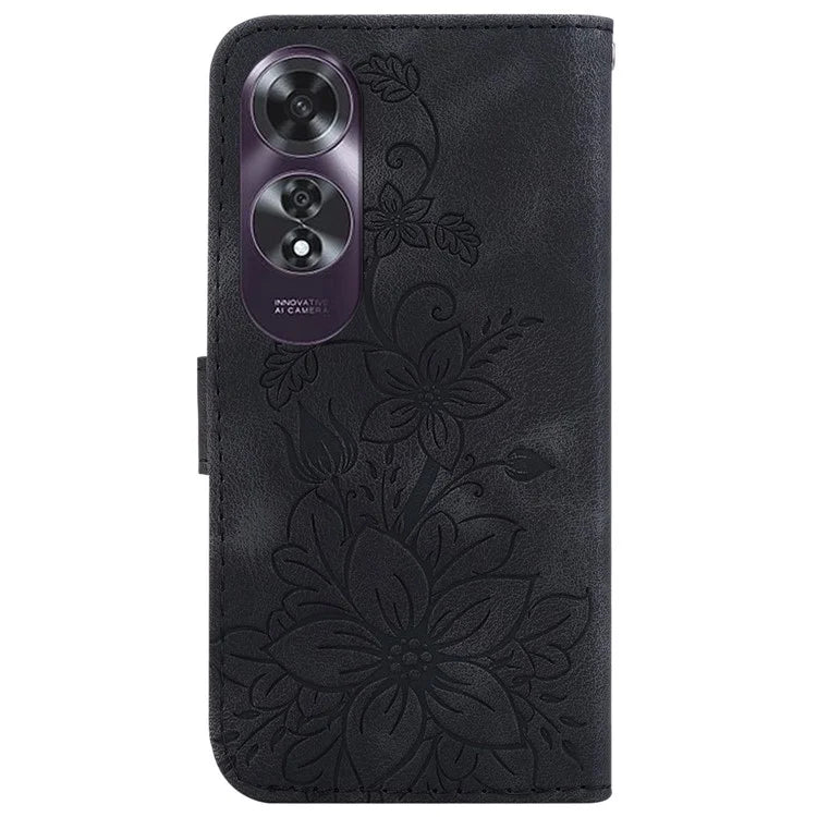 For Oppo A60 4G Case Wallet Floral Pattern PU Leather Magnetic Clasp Phone Cover