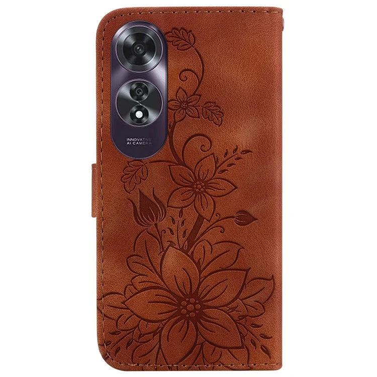 For Oppo A60 4G Case Wallet Floral Pattern PU Leather Magnetic Clasp Phone Cover