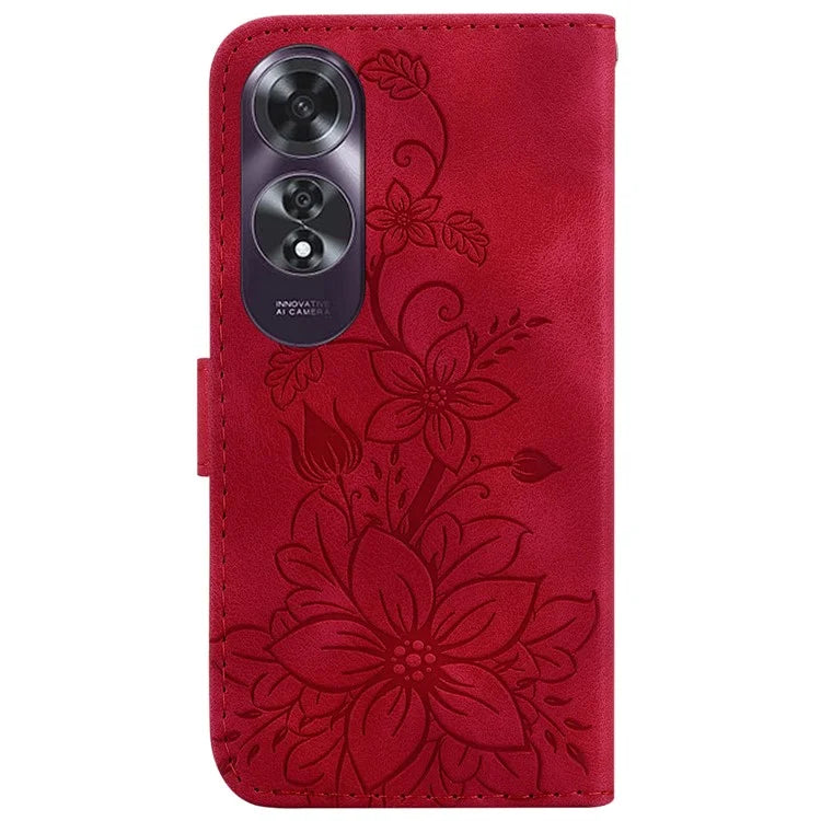 For Oppo A60 4G Case Wallet Floral Pattern PU Leather Magnetic Clasp Phone Cover