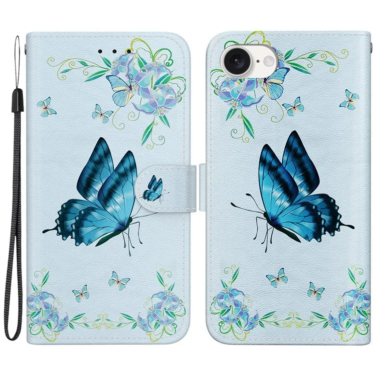 For iPhone SE (2024) Case Pattern Print Scratch-Proof Leather Phone Cover with Wallet