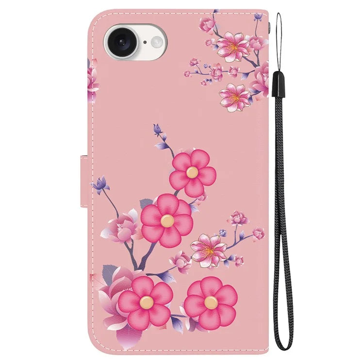 For iPhone SE (2024) Case Pattern Print Scratch-Proof Leather Phone Cover with Wallet