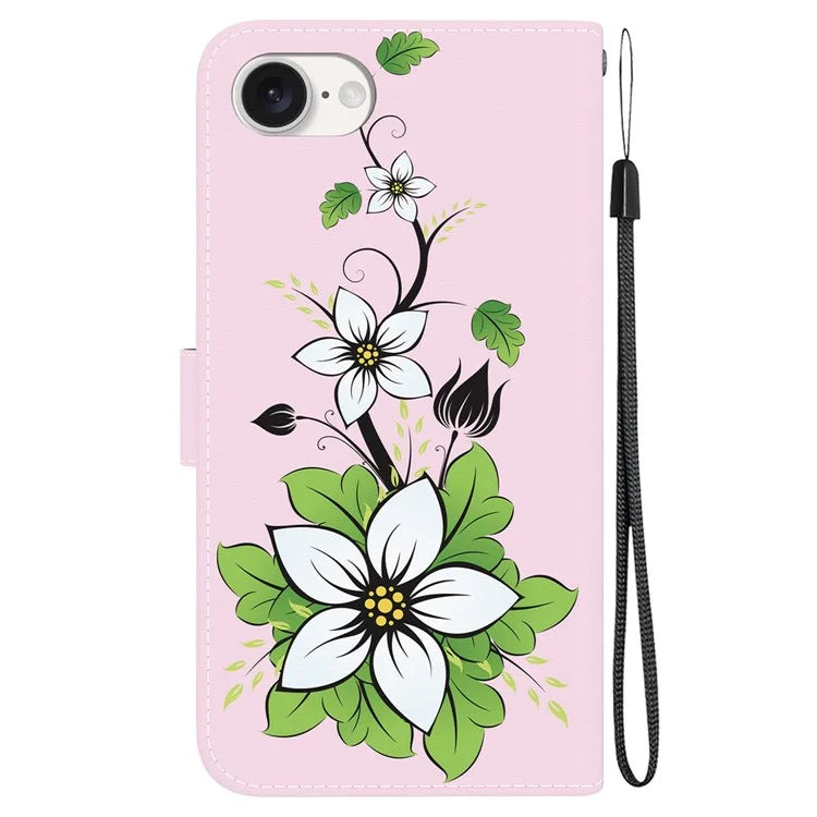 For iPhone SE (2024) Case Pattern Print Scratch-Proof Leather Phone Cover with Wallet