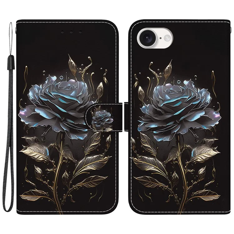 For iPhone SE (2024) Case Pattern Print Scratch-Proof Leather Phone Cover with Wallet