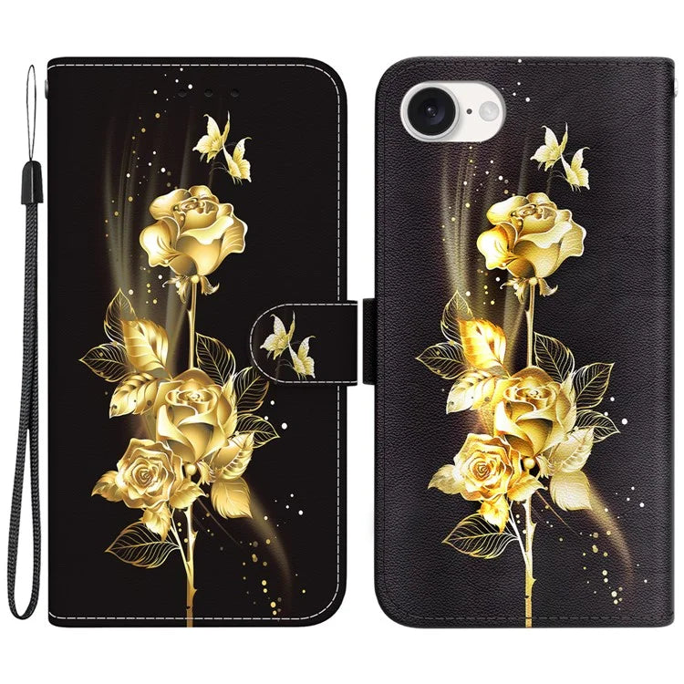 For iPhone SE (2024) Case Pattern Print Scratch-Proof Leather Phone Cover with Wallet