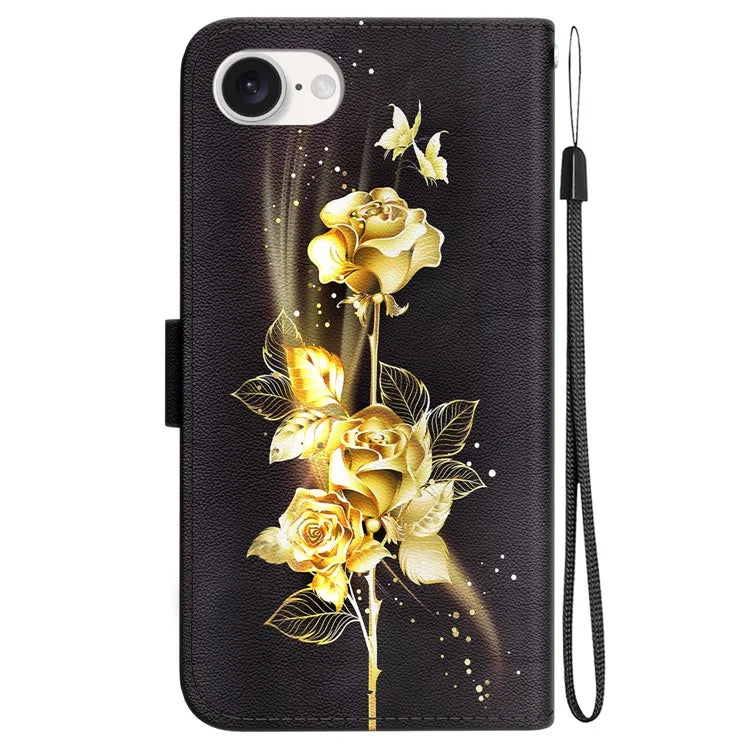 For iPhone SE (2024) Case Pattern Print Scratch-Proof Leather Phone Cover with Wallet