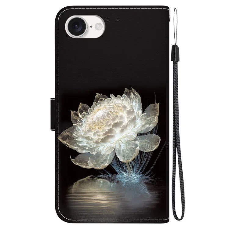 For iPhone SE (2024) Case Pattern Print Scratch-Proof Leather Phone Cover with Wallet