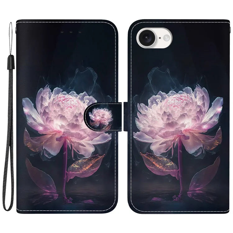 For iPhone SE (2024) Case Pattern Print Scratch-Proof Leather Phone Cover with Wallet