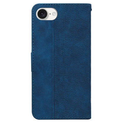 For iPhone SE (2024) Leather Wallet Case Geometry Imprint Phone Cover