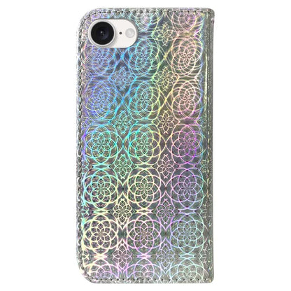 For iPhone SE (2024) Case Dazzling Flower PU Leather Stand Shockproof Phone Cover