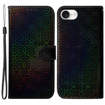 For iPhone SE (2024) Case Dazzling Flower PU Leather Stand Shockproof Phone Cover