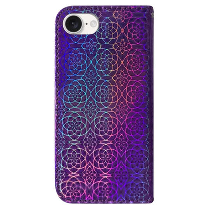 For iPhone SE (2024) Case Dazzling Flower PU Leather Stand Shockproof Phone Cover