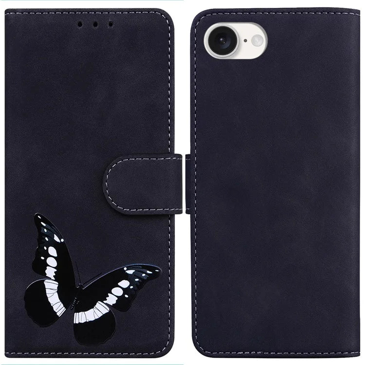 For iPhone SE (2024) Case Butterfly Pattern Wallet Stand Leather Phone Cover