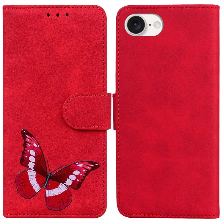 For iPhone SE (2024) Case Butterfly Pattern Wallet Stand Leather Phone Cover