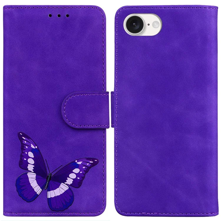 For iPhone SE (2024) Case Butterfly Pattern Wallet Stand Leather Phone Cover