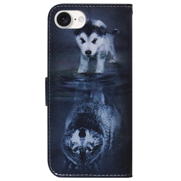 For iPhone SE (2024) Wallet Phone Case Pattern Print Anti-Drop PU Leather Flip Cover