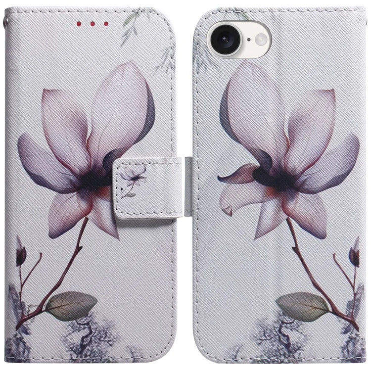 For iPhone SE (2024) Wallet Phone Case Pattern Print Anti-Drop PU Leather Flip Cover