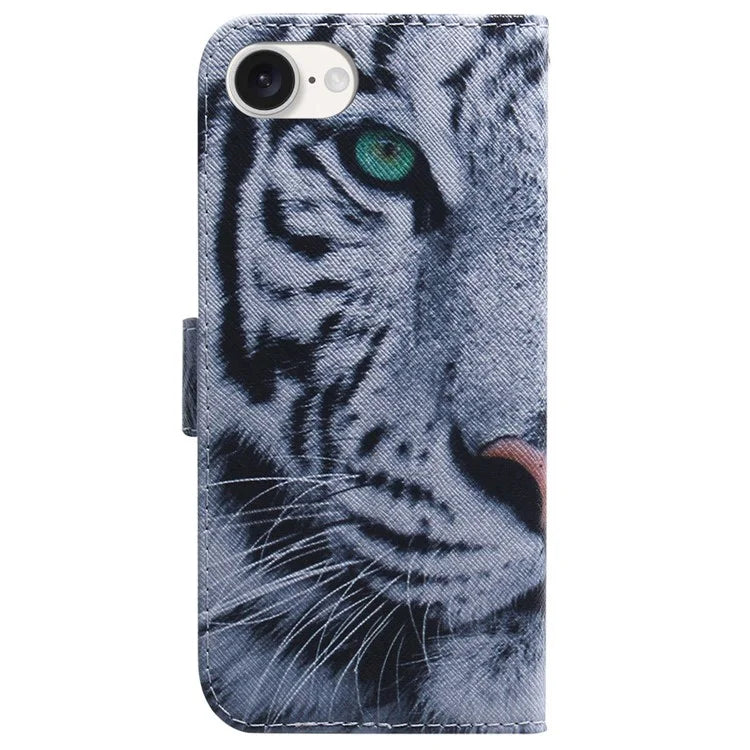 For iPhone SE (2024) Wallet Phone Case Pattern Print Anti-Drop PU Leather Flip Cover