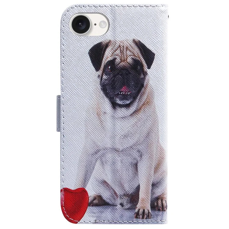 For iPhone SE (2024) Wallet Phone Case Pattern Print Anti-Drop PU Leather Flip Cover