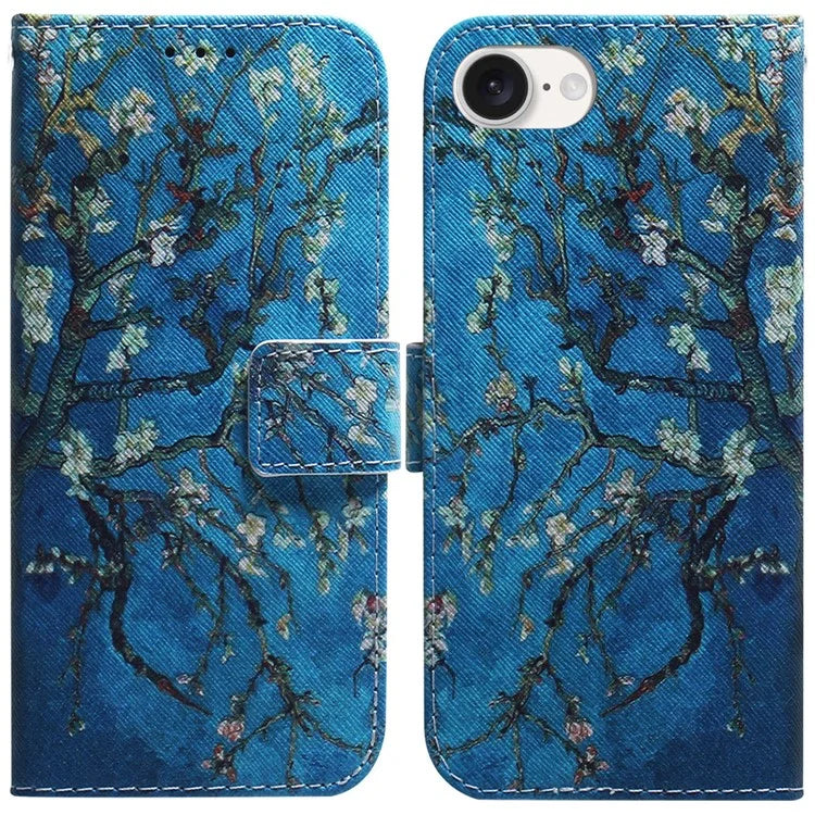 For iPhone SE (2024) Wallet Phone Case Pattern Print Anti-Drop PU Leather Flip Cover