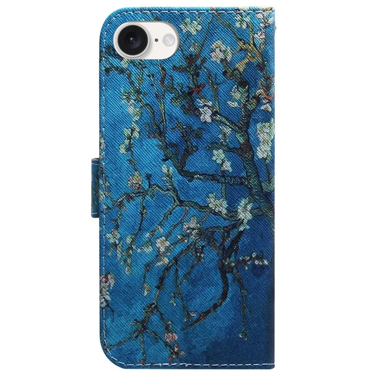 For iPhone SE (2024) Wallet Phone Case Pattern Print Anti-Drop PU Leather Flip Cover