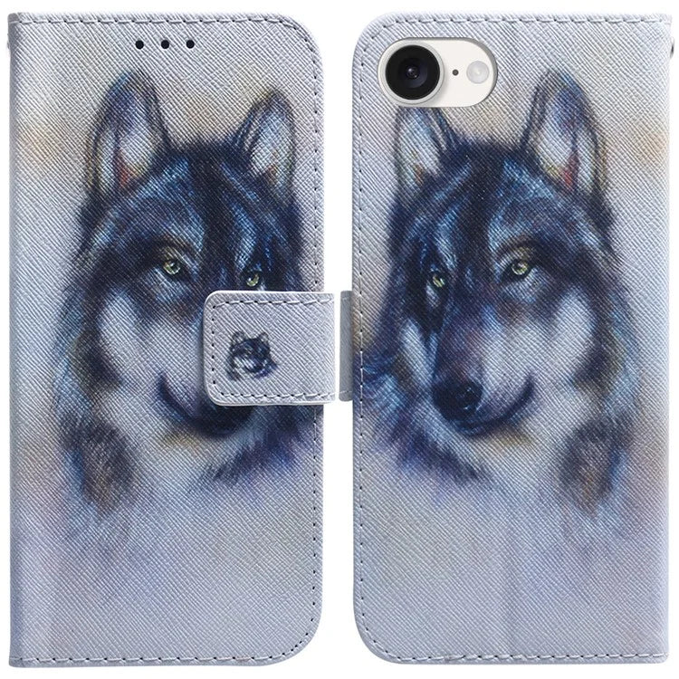 For iPhone SE (2024) Wallet Phone Case Pattern Print Anti-Drop PU Leather Flip Cover
