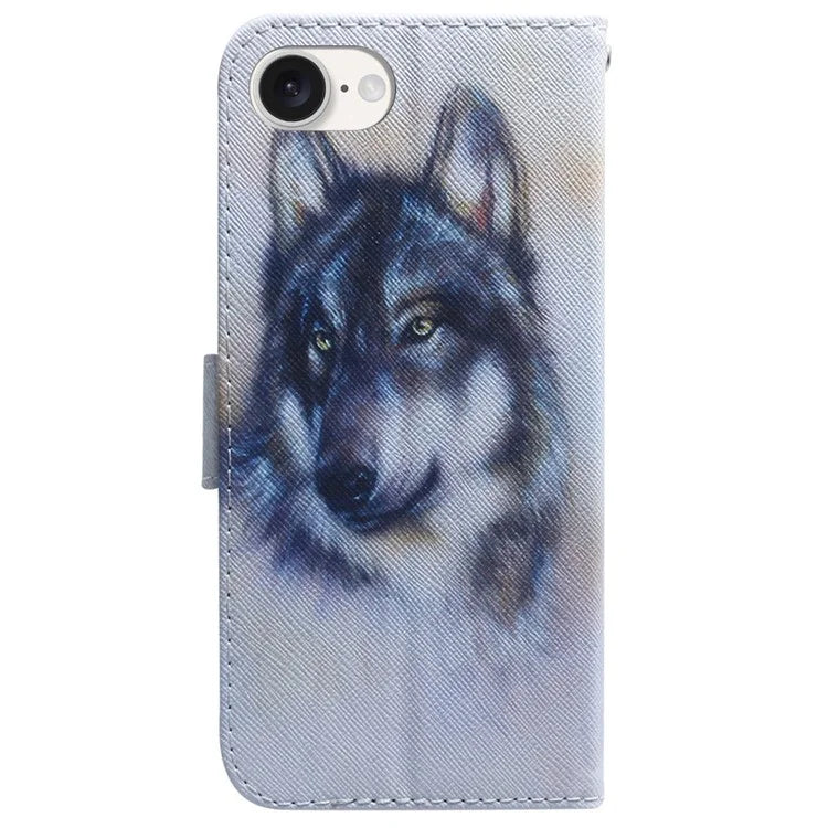 For iPhone SE (2024) Wallet Phone Case Pattern Print Anti-Drop PU Leather Flip Cover