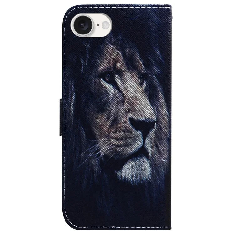For iPhone SE (2024) Wallet Phone Case Pattern Print Anti-Drop PU Leather Flip Cover