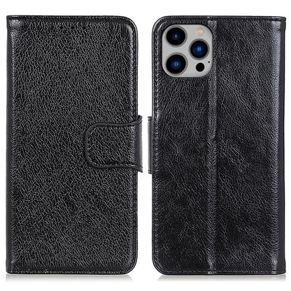 For iPhone 16 Pro Case Nappa Texture Split Leather Anti-Fall Shockproof Phone Cover
