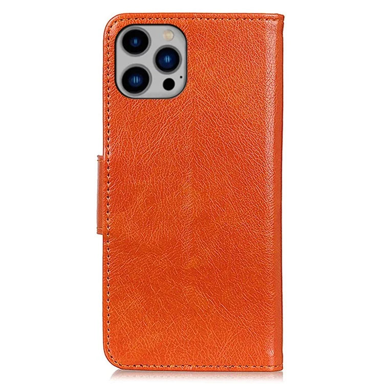 For iPhone 16 Pro Case Nappa Texture Split Leather Anti-Fall Shockproof Phone Cover