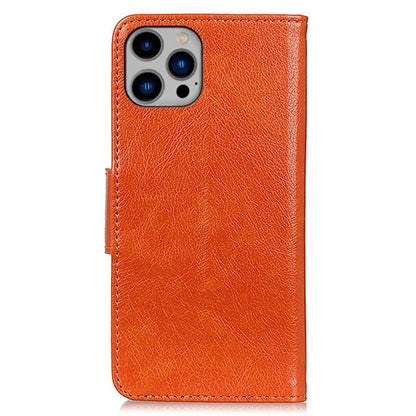 For iPhone 16 Pro Case Nappa Texture Split Leather Anti-Fall Shockproof Phone Cover