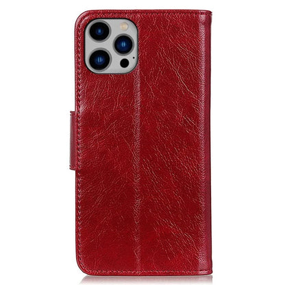 For iPhone 16 Pro Case Nappa Texture Split Leather Anti-Fall Shockproof Phone Cover
