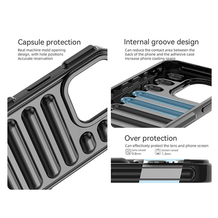 Capsule Series for iPhone 14 Pro Max Case Ribbed Shock Absorption TPU Phone Cover
