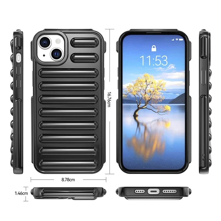 Capsule Series for iPhone 15 Case Ribbed TPU Shock Absorption Phone Cover