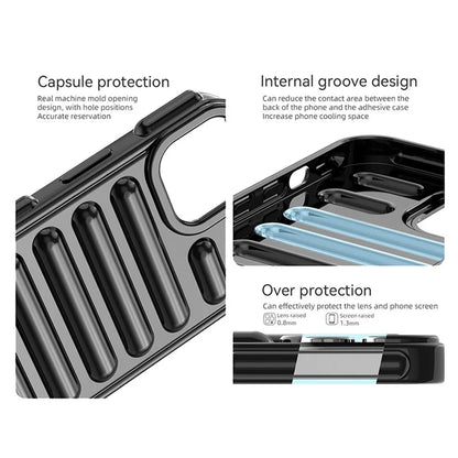 Capsule Series for iPhone 15 Case Ribbed TPU Shock Absorption Phone Cover