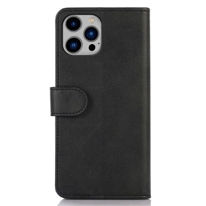 For iPhone 16 Pro Max Case PU Leather Cowhide Texture Folio Flip Phone Cover
