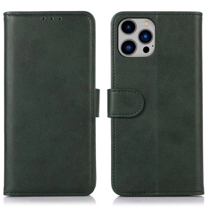 For iPhone 16 Pro Max Case PU Leather Cowhide Texture Folio Flip Phone Cover