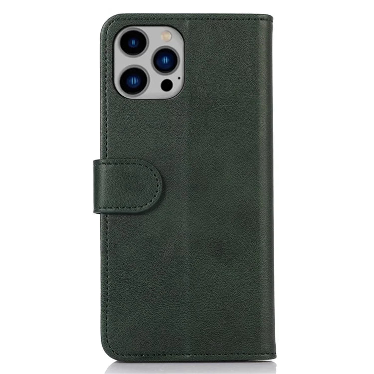 For iPhone 16 Pro Max Case PU Leather Cowhide Texture Folio Flip Phone Cover