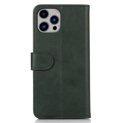 For iPhone 16 Pro Max Case PU Leather Cowhide Texture Folio Flip Phone Cover
