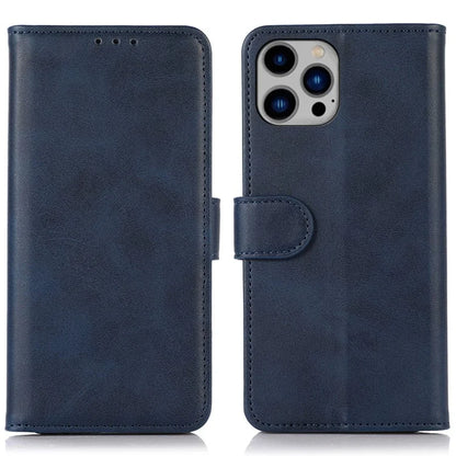 For iPhone 16 Pro Case Cowhide Texture Leather Wallet Phone Leather Cover