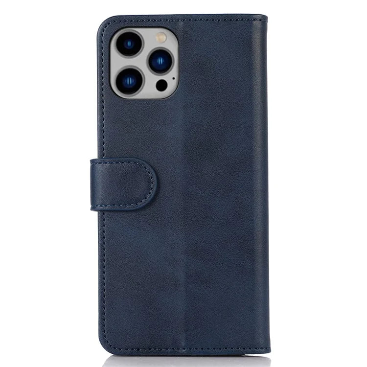 For iPhone 16 Pro Case Cowhide Texture Leather Wallet Phone Leather Cover