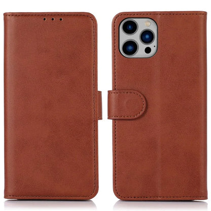 For iPhone 16 Pro Case Cowhide Texture Leather Wallet Phone Leather Cover