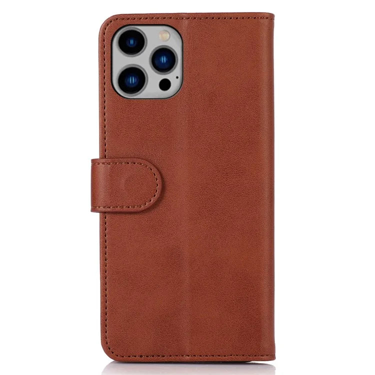 For iPhone 16 Pro Case Cowhide Texture Leather Wallet Phone Leather Cover