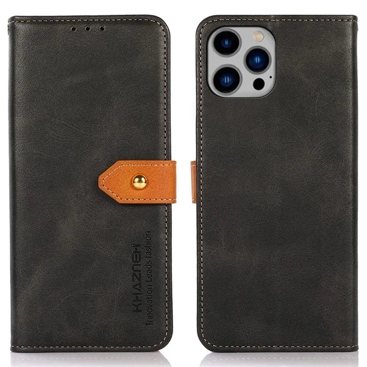 KHAZNEH For iPhone 16 Pro Max Case PU Leather Wallet Mobile Phone Cover