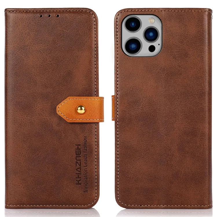 KHAZNEH For iPhone 16 Pro Max Case PU Leather Wallet Mobile Phone Cover