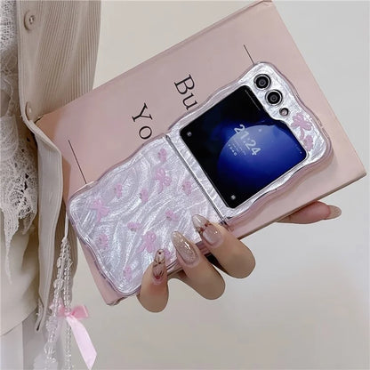 For Samsung Galaxy Z Flip5 5G Case Pattern Print Hard PC Phone Cover with Strap