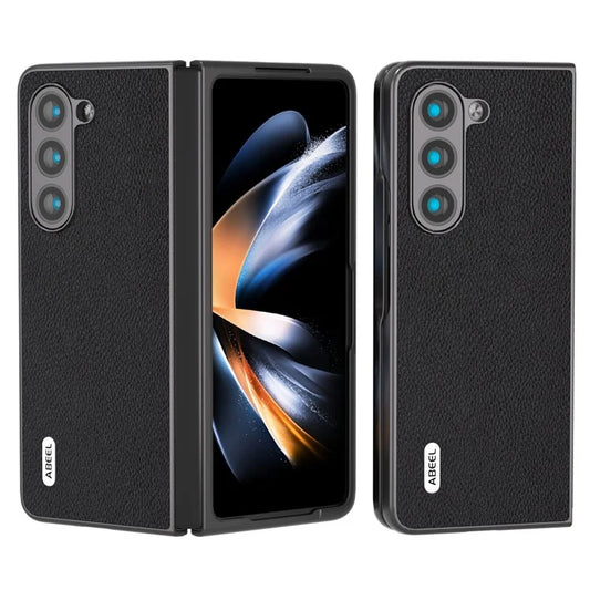 ABEEL For Samsung Galaxy Z Fold6 5G Case Litchi Texture Cowhide Leather+PC Phone Cover