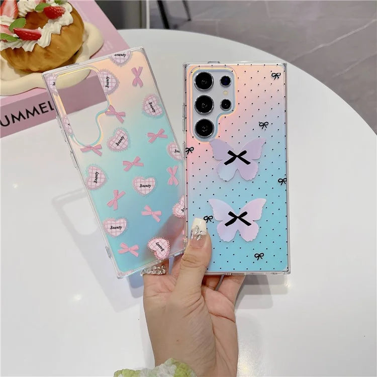 For Samsung Galaxy S23 Ultra Case Laser Effect Pattern Soft TPU Phone Cover