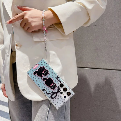 For Samsung Galaxy S23 Ultra Case TPU Cute Cat Pattern Laser Phone Cover